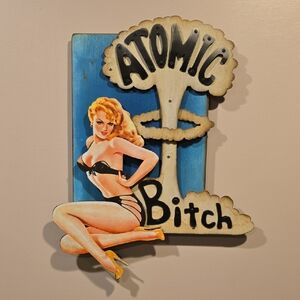 Retro Atomic Wall Art with Pin-Up Design